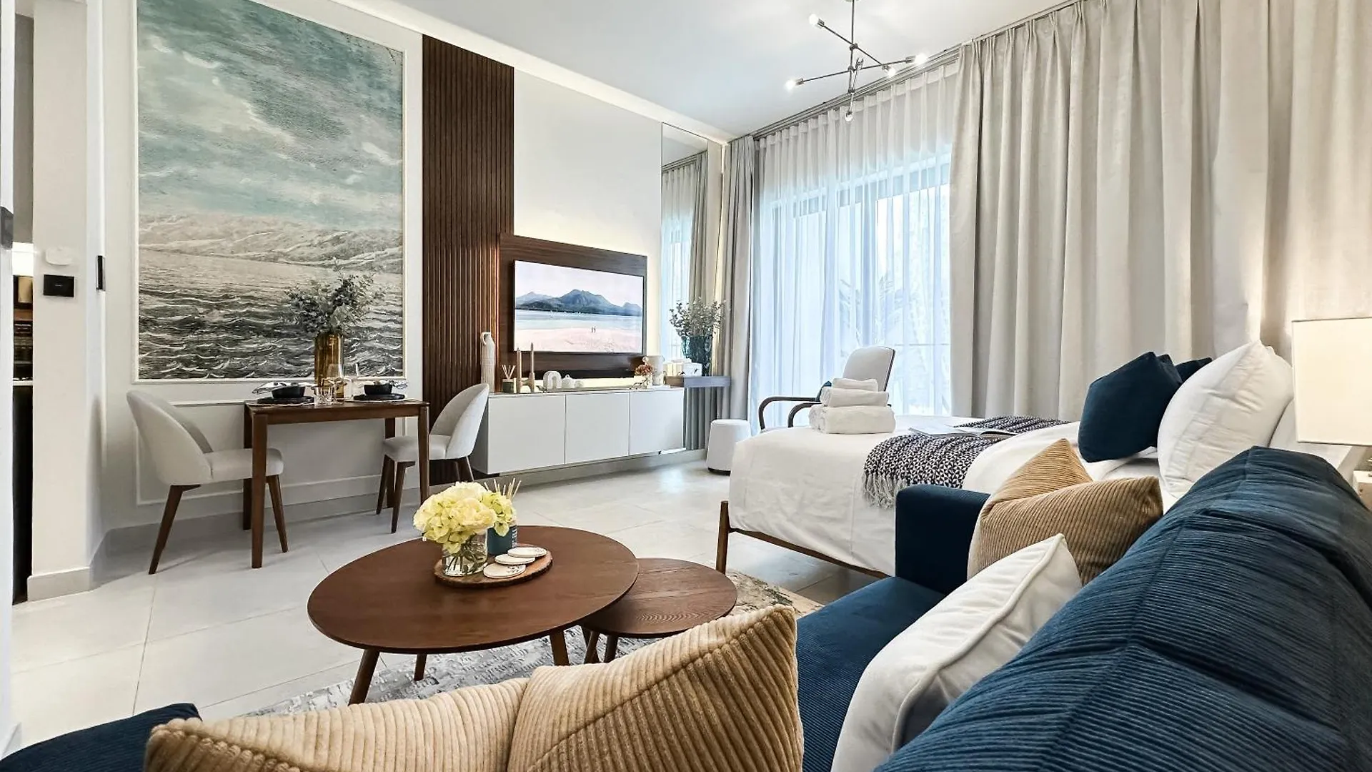 Appartamento Trophy - Santorini Studio Burjkhalifa & Canal Views Sofa Bed Dubai