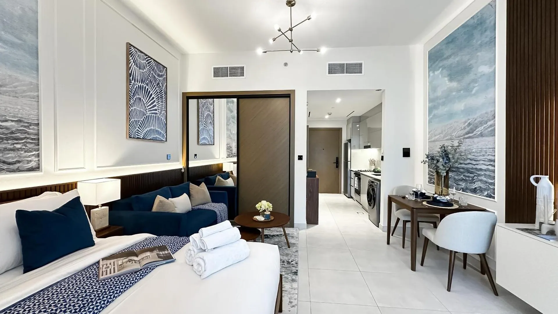 Trophy - Santorini Studio Burjkhalifa & Canal Views Sofa Bed Dubai Appartamento